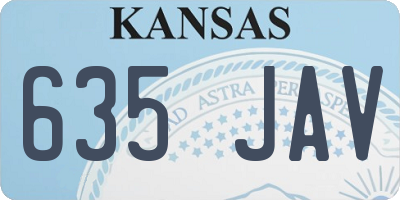 KS license plate 635JAV