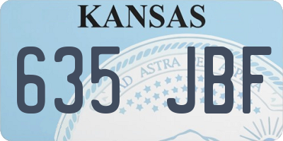 KS license plate 635JBF