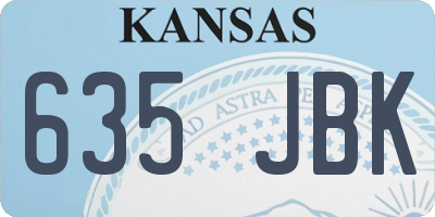 KS license plate 635JBK