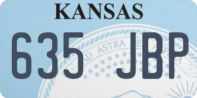 KS license plate 635JBP