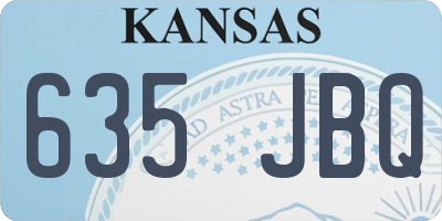 KS license plate 635JBQ