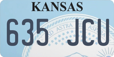 KS license plate 635JCU