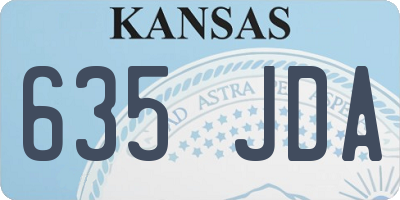 KS license plate 635JDA