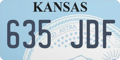 KS license plate 635JDF