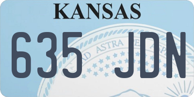 KS license plate 635JDN