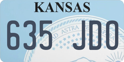KS license plate 635JDO