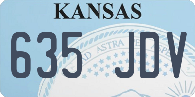 KS license plate 635JDV