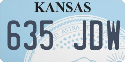 KS license plate 635JDW