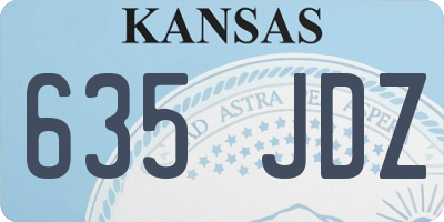 KS license plate 635JDZ