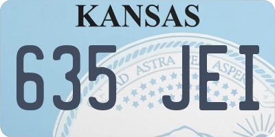 KS license plate 635JEI