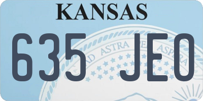 KS license plate 635JEO