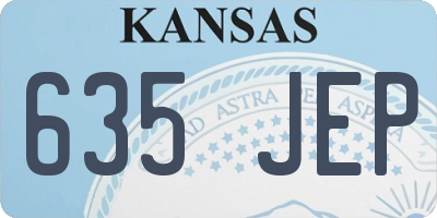 KS license plate 635JEP