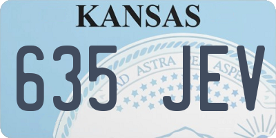 KS license plate 635JEV