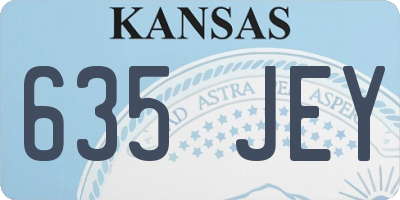KS license plate 635JEY