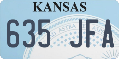 KS license plate 635JFA