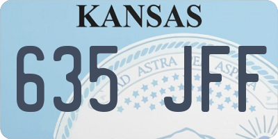 KS license plate 635JFF