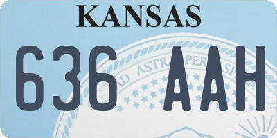 KS license plate 636AAH
