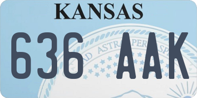 KS license plate 636AAK
