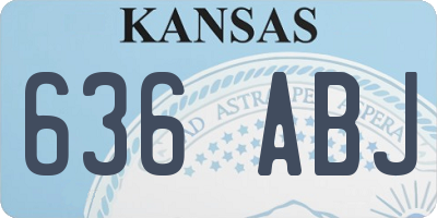 KS license plate 636ABJ