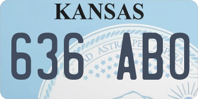 KS license plate 636ABO