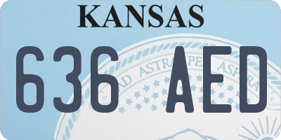 KS license plate 636AED