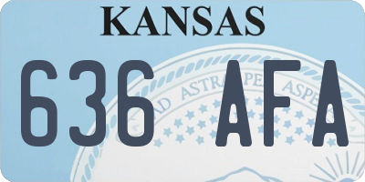 KS license plate 636AFA
