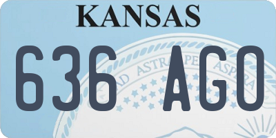 KS license plate 636AGO