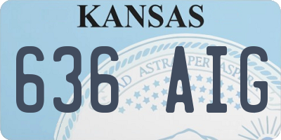 KS license plate 636AIG
