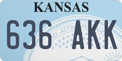 KS license plate 636AKK
