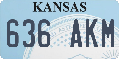 KS license plate 636AKM