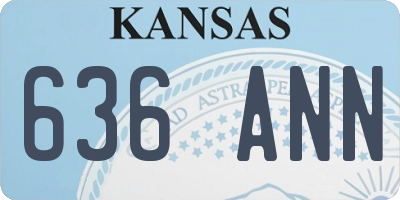 KS license plate 636ANN