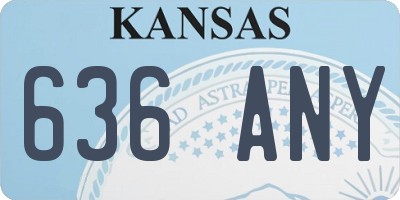 KS license plate 636ANY