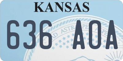 KS license plate 636AOA