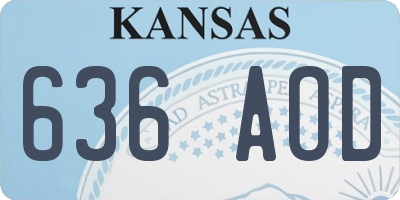 KS license plate 636AOD