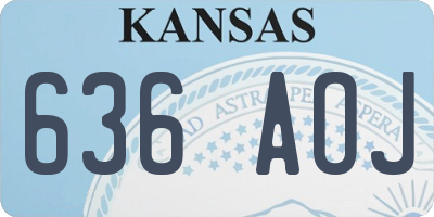 KS license plate 636AOJ