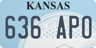 KS license plate 636APO