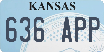 KS license plate 636APP