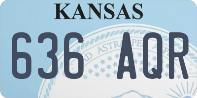 KS license plate 636AQR