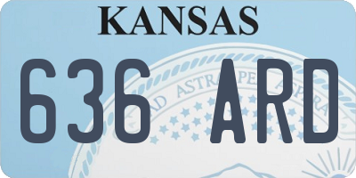 KS license plate 636ARD