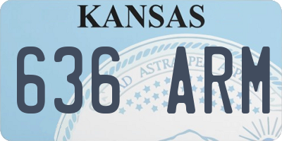 KS license plate 636ARM