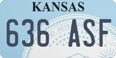 KS license plate 636ASF