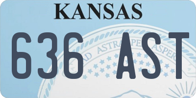 KS license plate 636AST
