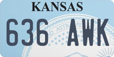 KS license plate 636AWK