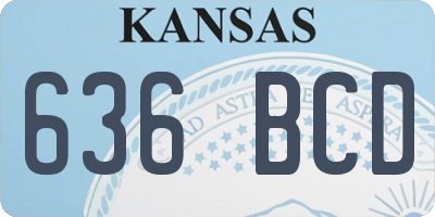 KS license plate 636BCD
