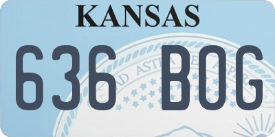 KS license plate 636BOG
