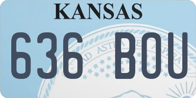 KS license plate 636BOU