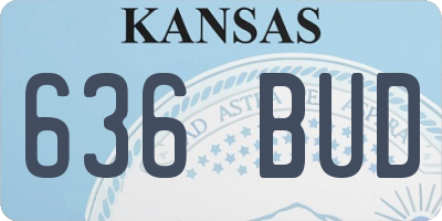 KS license plate 636BUD