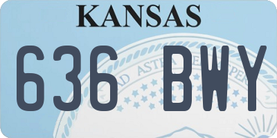 KS license plate 636BWY