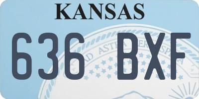KS license plate 636BXF