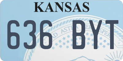 KS license plate 636BYT